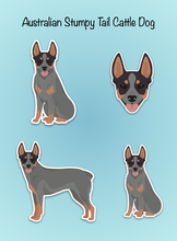 Load image into Gallery viewer, Australian Stumpy Tail Cattle Dog Vinyl Sticker Set