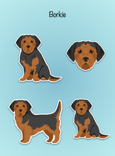 Load image into Gallery viewer, Borkie (Border Terrier/Yorkshire Terrier mix) Vinyl Sticker Set
