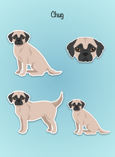 Load image into Gallery viewer, Chug (Chihuahua/Pug mix) Vinyl Sticker Set