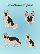 Load image into Gallery viewer, German Shepherd (longhaired) Vinyl Sticker Set