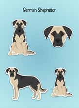 Load image into Gallery viewer, German Sheprador (German Shepherd/Labrador Retriever mix) Vinyl Sticker Set