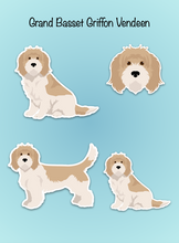 Load image into Gallery viewer, Grand Basset Griffon Vendeen Vinyl Sticker Set