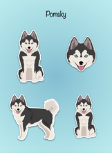 Load image into Gallery viewer, Pomsky (Pomeranian/Husky mix) Vinyl Sticker Set