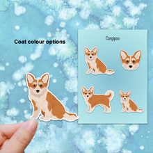 Load image into Gallery viewer, Corgipoo (Corgi/Poodle mix) Vinyl Sticker Set