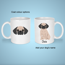 Load image into Gallery viewer, Puggle (Pug/Beagle mix) 11 oz mug personalized