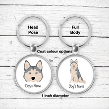 Load image into Gallery viewer, Alaskan Husky Bezel Keychain - personalized