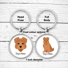 Load image into Gallery viewer, Norfolk Terrier Bezel Keychain - personalized
