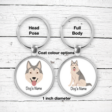 Load image into Gallery viewer, Northern Inuit Dog Bezel Keychain - personalized