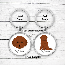 Load image into Gallery viewer, Toy Poodle (puppy clip) Bezel Keychain - personalized