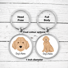 Load image into Gallery viewer, Whoodle (Wheaten Terrier/Poodle mix) Bezel Keychain - personalized