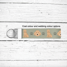 Load image into Gallery viewer, Whoodle (Wheaten Terrier/Poodle mix) key wristlet