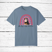 Load image into Gallery viewer, Bernedoodle (Bernese Mountain Dog/Poodle mix) 'My Dog is My Valentine' 100% cotton t-shirt customized