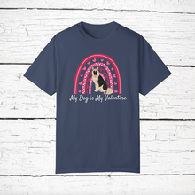 Load image into Gallery viewer, German Shepherd (longhaired) 'My Dog is My Valentine' 100% cotton t-shirt customized