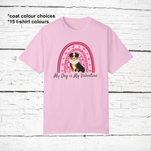 Load image into Gallery viewer, Miniature American Shepherd 'My Dog is My Valentine' 100% cotton t-shirt customized