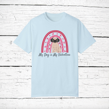 Load image into Gallery viewer, Puggle (Pug/'Beagle mix) 'My Dog is My Valentine' 100% cotton t-shirt customized