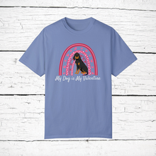 Load image into Gallery viewer, Black and Tan Coonhound 'My Dog is My Valentine' 100% cotton t-shirt customized
