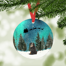 Load image into Gallery viewer, Bernese Mountain Dog Northern Lights Ornament
