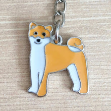 Load image into Gallery viewer, Shiba Inu enamel charm key ring