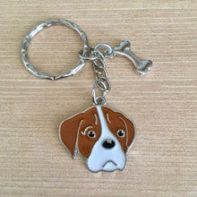 Load image into Gallery viewer, Boxer head enamel charm key ring