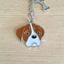 Load image into Gallery viewer, Boxer head enamel charm key ring