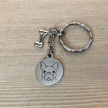 Load image into Gallery viewer, French Bulldog keychain