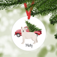 Load image into Gallery viewer, White Shepherd ornament personalized