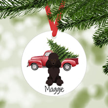 Load image into Gallery viewer, Miniature Poodle ornament personalized