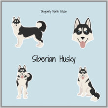 Load image into Gallery viewer, Siberian Husky Vinyl Stickers Set