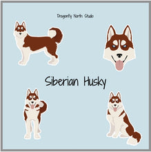 Load image into Gallery viewer, Siberian Husky Vinyl Stickers Set