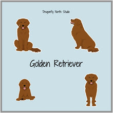 Load image into Gallery viewer, Golden Retriever Vinyl Sticker Set