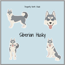 Load image into Gallery viewer, Siberian Husky Vinyl Stickers Set
