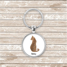 Load image into Gallery viewer, Abyssinian cat keychain personalized