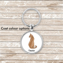 Load image into Gallery viewer, Abyssinian cat keychain personalized
