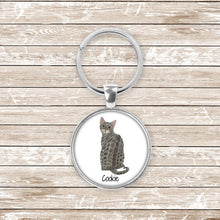 Load image into Gallery viewer, Bengal cat keychain personalized