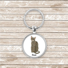 Load image into Gallery viewer, Bengal cat keychain personalized