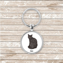 Load image into Gallery viewer, Chartreux cat keychain personalized