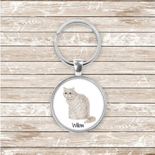 Load image into Gallery viewer, Exotic Shorthair cat keychain personalized
