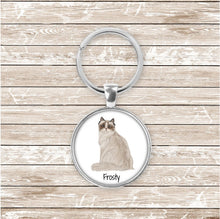 Load image into Gallery viewer, Ragamuffin cat keychain personalized