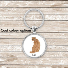 Load image into Gallery viewer, Scottish Fold cat keychain personalized