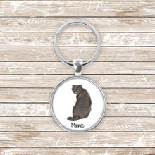 Load image into Gallery viewer, Scottish Fold cat keychain personalized
