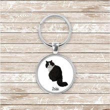 Load image into Gallery viewer, Siberian cat keychain personalized