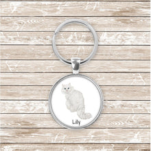 Load image into Gallery viewer, Siberian cat keychain personalized