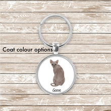 Load image into Gallery viewer, Sphynx cat keychain personalized