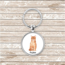 Load image into Gallery viewer, Orange Domestic shorthair cat keychain personalized
