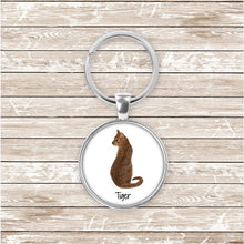 Load image into Gallery viewer, Abyssinian cat keychain personalized