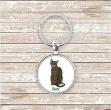 Load image into Gallery viewer, Bengal cat keychain personalized