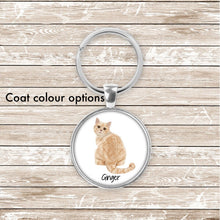 Load image into Gallery viewer, British Shorthair cat keychain personalized