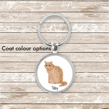 Load image into Gallery viewer, Exotic Shorthair cat keychain personalized