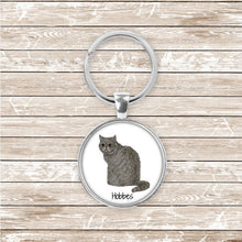 Load image into Gallery viewer, Exotic Shorthair cat keychain personalized