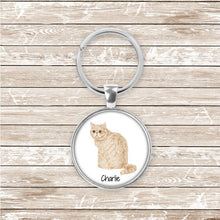 Load image into Gallery viewer, Exotic Shorthair cat keychain personalized